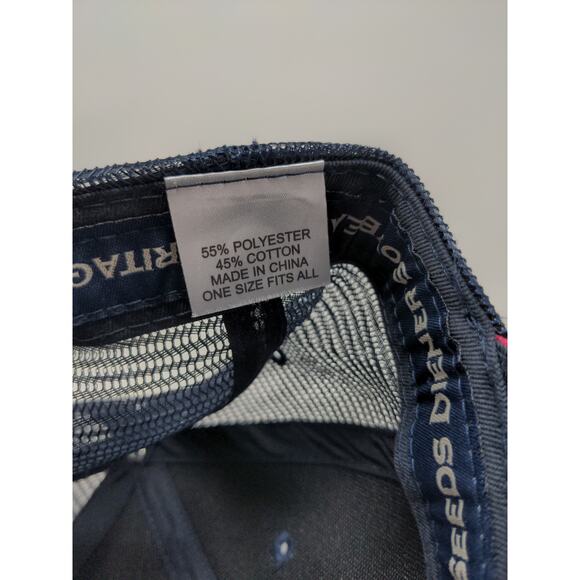 Heritage Seeds Diener Soybeans Strapback Meshback Hat OSFA Black Blue Patch Logo - Picture 9 of 10